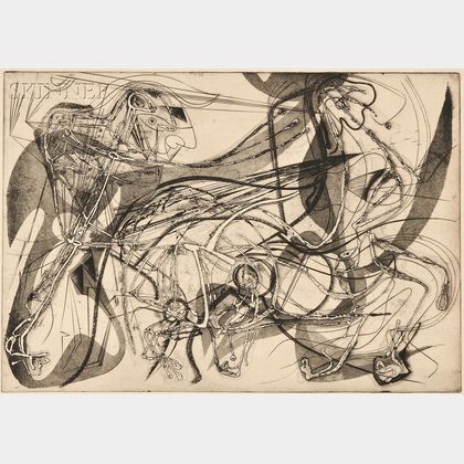 Andre Racz (American, 1916-1994) Slaying of the Centaur