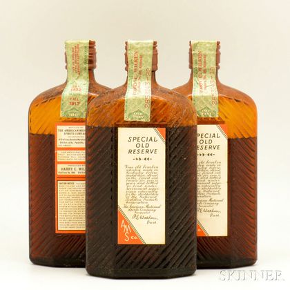 Harry E Wilken Special Old Reserve 15 Years Old 1917, 3 pint bottles (oc) 
