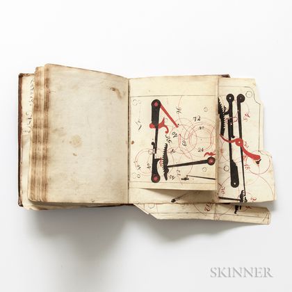 Manuscript Day Book and Documents, Including Clockmaking Diagrams and Other Material, Dartmouth, Massachusetts, Mid-18th Century.