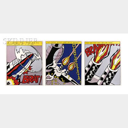 Roy Lichtenstein (American, 1923-1997) As I Opened Fire... /A Triptych