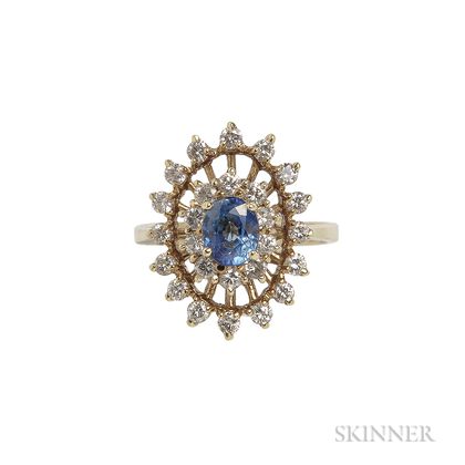 14kt Gold, Sapphire, and Diamond Ring