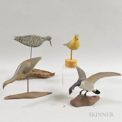 Carved and Painted Wood Birds