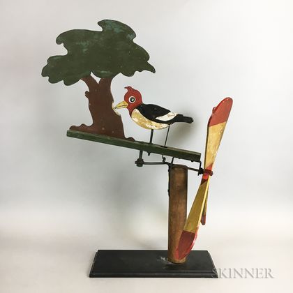 Polychrome Pine Woodpecker Whirligig