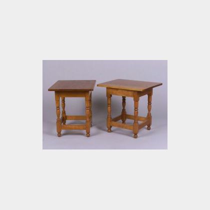 Pair of Wallace Nutting William and Mary Style Maple Tavern Tables