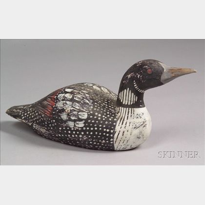 Carved and Painted Loon Decoy