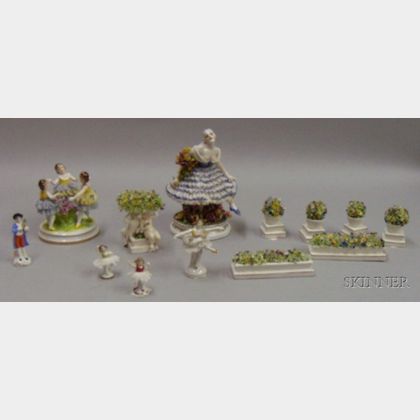 Approximately Thirteen Crinoline and Porcelain Figurines