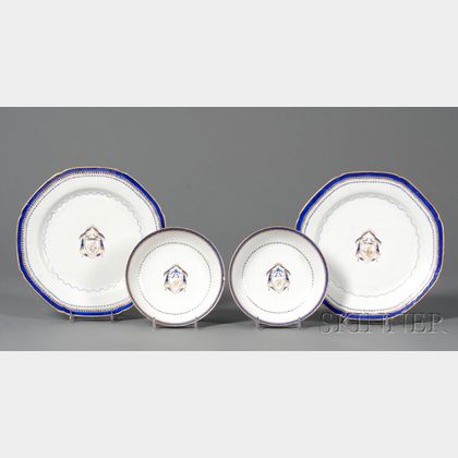 Four Chinese Export Armorial Porcelain Items