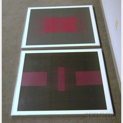 Four Roger Sayer Lithograph Abstract Geometrics