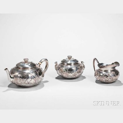 Three-piece Tiffany & Co. Sterling Silver Tea Set