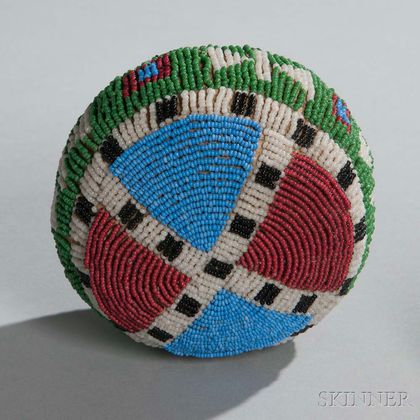 Large Sioux Beaded Hide Ball