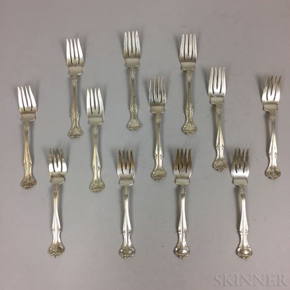 Twelve Gorham Sterling Silver "Cromwell" Salad Forks