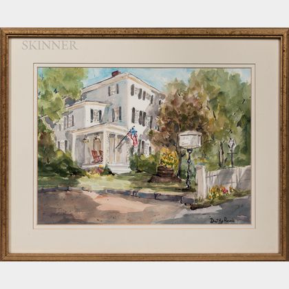 Two Framed Works: Dorothy Mack Russell (American, 1914-2012),The Inn on Cove Hill, Rockport