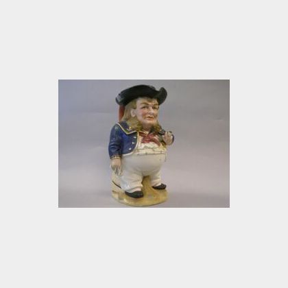 English/French Porcelain Naval Toby Jug. 