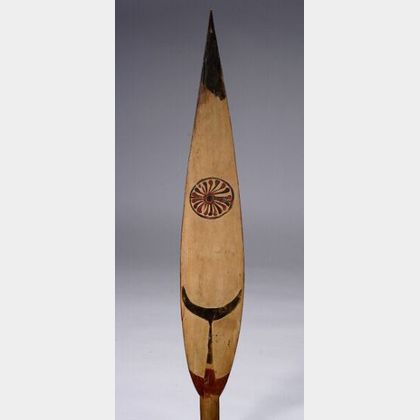 Solomon Islands Painted and Carved Wood Paddle