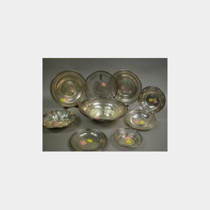 Ten Sterling Silver Bowls and Plates