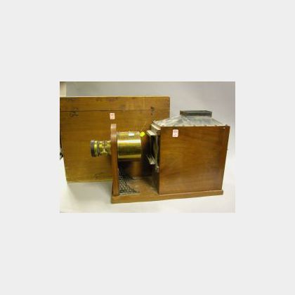 Sidney Herbert Manufactured Mahogany, Brass and Tin Camera