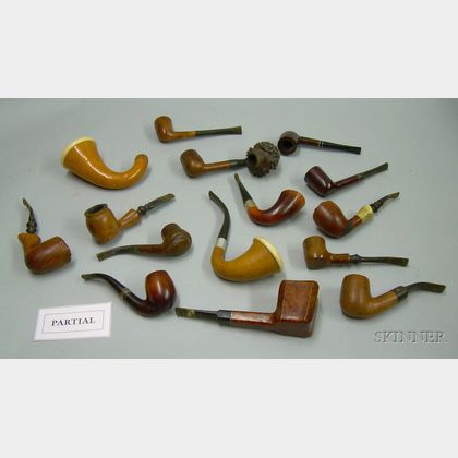 Collection of Approximately Forty-eight Burlwood Tobacco Pipes