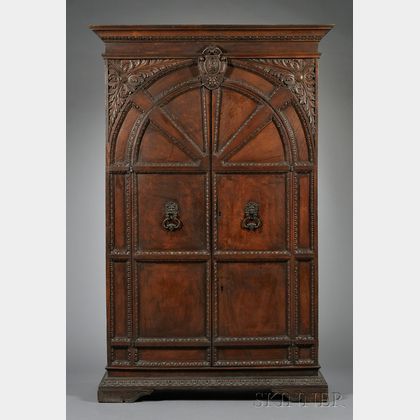 Italian Renaissance Revival Carved Walnut Cabinet