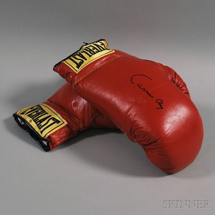 Pair of Cassius Clay Autographed Everlast Boxing Gloves