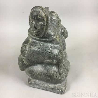 Inuit Soapstone Sculpture of Seal Hunters