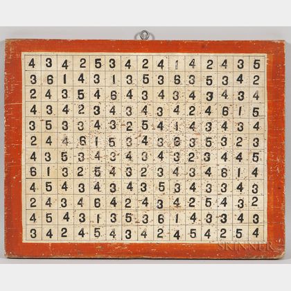 Painted Numeral Game Board