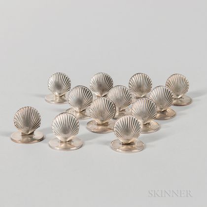 Twelve Tiffany & Co. Sterling Silver Place Card Holders