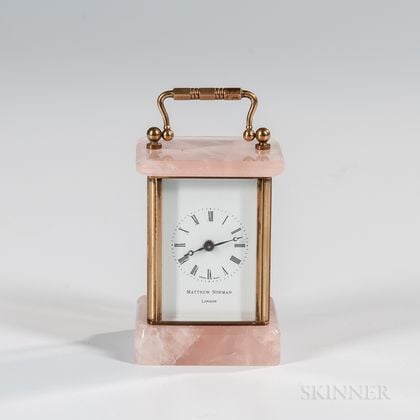 Miniature Pink Quartz Carriage Clock