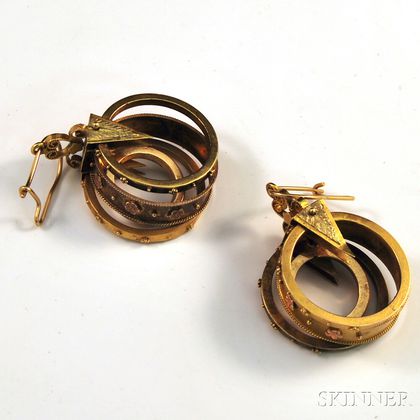 Pair of Victorian 14kt Gold Earrings