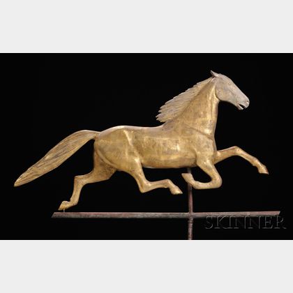 Large Cushing & White Gilt Copper and Zinc "Dexter" Horse Weathervane