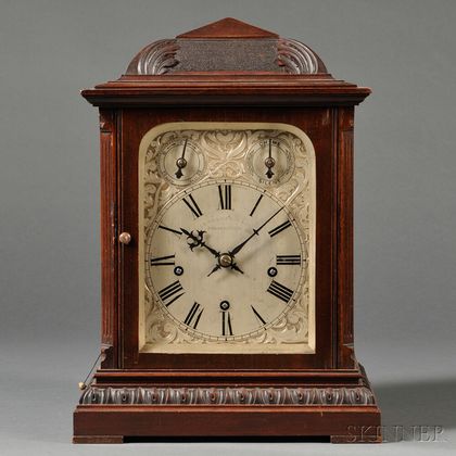 German Mahogany Westminster Chime Mantel Clock