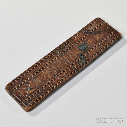 Tooled Leather Cribbage Board