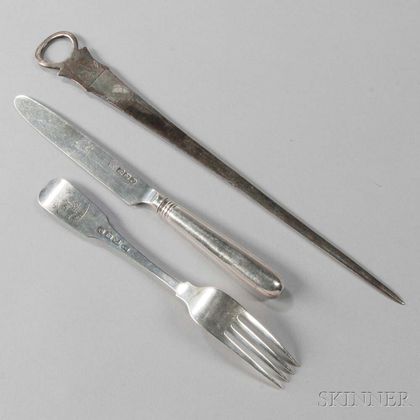 Twenty-two Pieces of George III Irish Sterling Silver Flatware