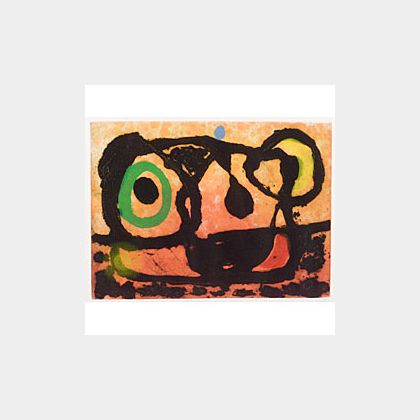 Joan Miro (Spanish, 1893-1983) Tete au Soleil Couchant