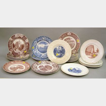 Thirty-two Wedgwood College Plates