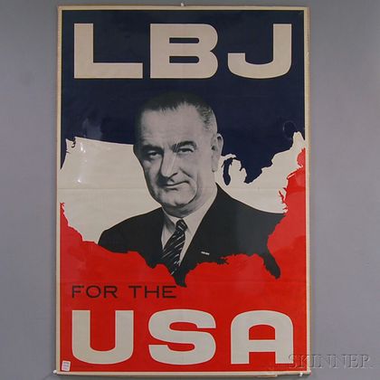 1964 Presidential Election Poster "LBJ for the USA,"