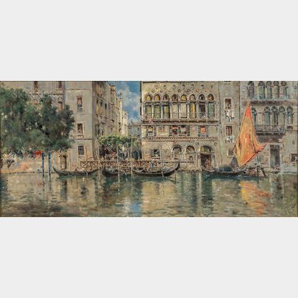 Antonio Maria De Reyna Manescau (Spanish, 1859-1937) Venetian Palazzo