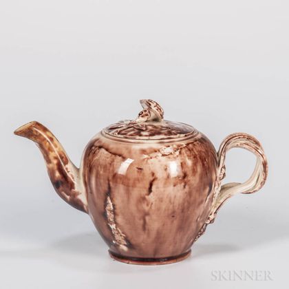Staffordshire Lead-glazed Creamware Teapot and a Cover