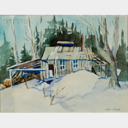 Olga Itasca Sears (American, 1906-1990) Winter Cabin
