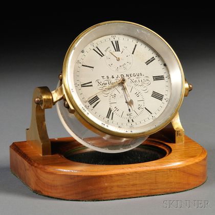 T.S. & J.D. Negus Two-day Marine Chronometer and Display Case