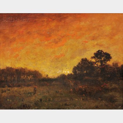 Alexander Helwig Wyant (American, 1836-1892) Meadow Sunset