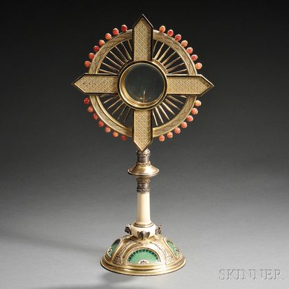 French Gold-washed Sterling Silver Monstrance