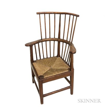 English Provincial Yew Roundabout Chair