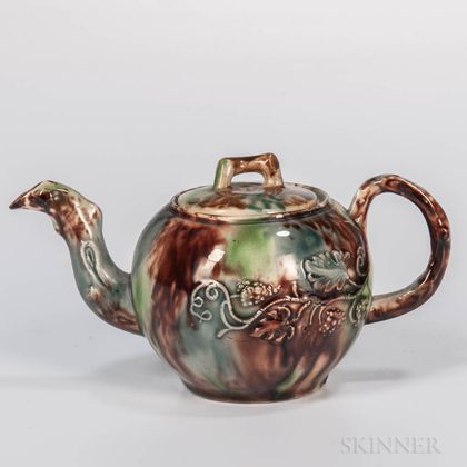 Staffordshire Lead-glazed Creamware Teapot and Cover
