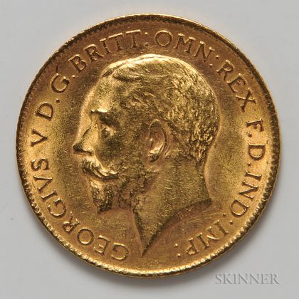 1914 British Half Sovereign Gold Coin. Estimate $100-200