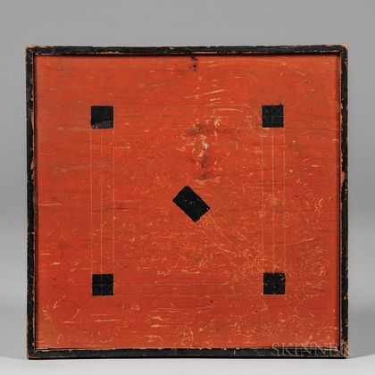 Red- and Black-painted Double-sided Baseball Game Board