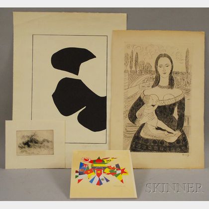 Four 20th Century Works on Paper: Émile Pierre Bonny (French, 1913-1974),Marie