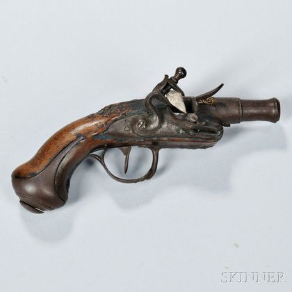 French Pocket Flintlock Pistol
