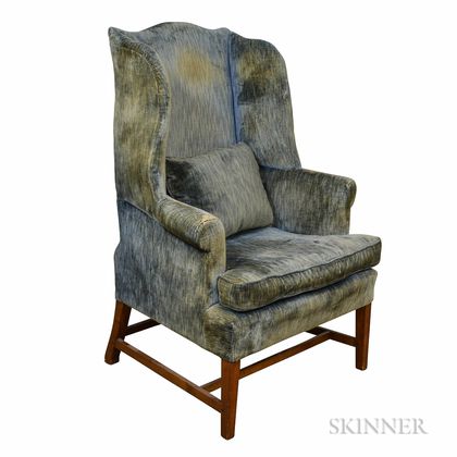 Federal Upholstered Cherry Wing Chair