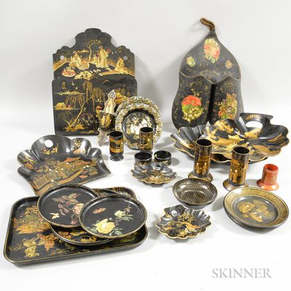 Large Group of Lacquered Items