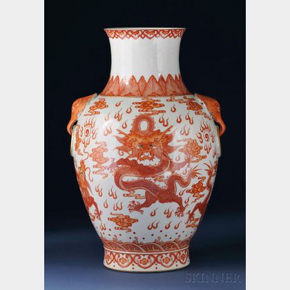 Red Dragon Vase